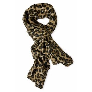 Aldo Leopard Print Scarf Shawl Brown Black Animal Print Soft Cozy Wrap
